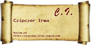 Czipczer Irma névjegykártya